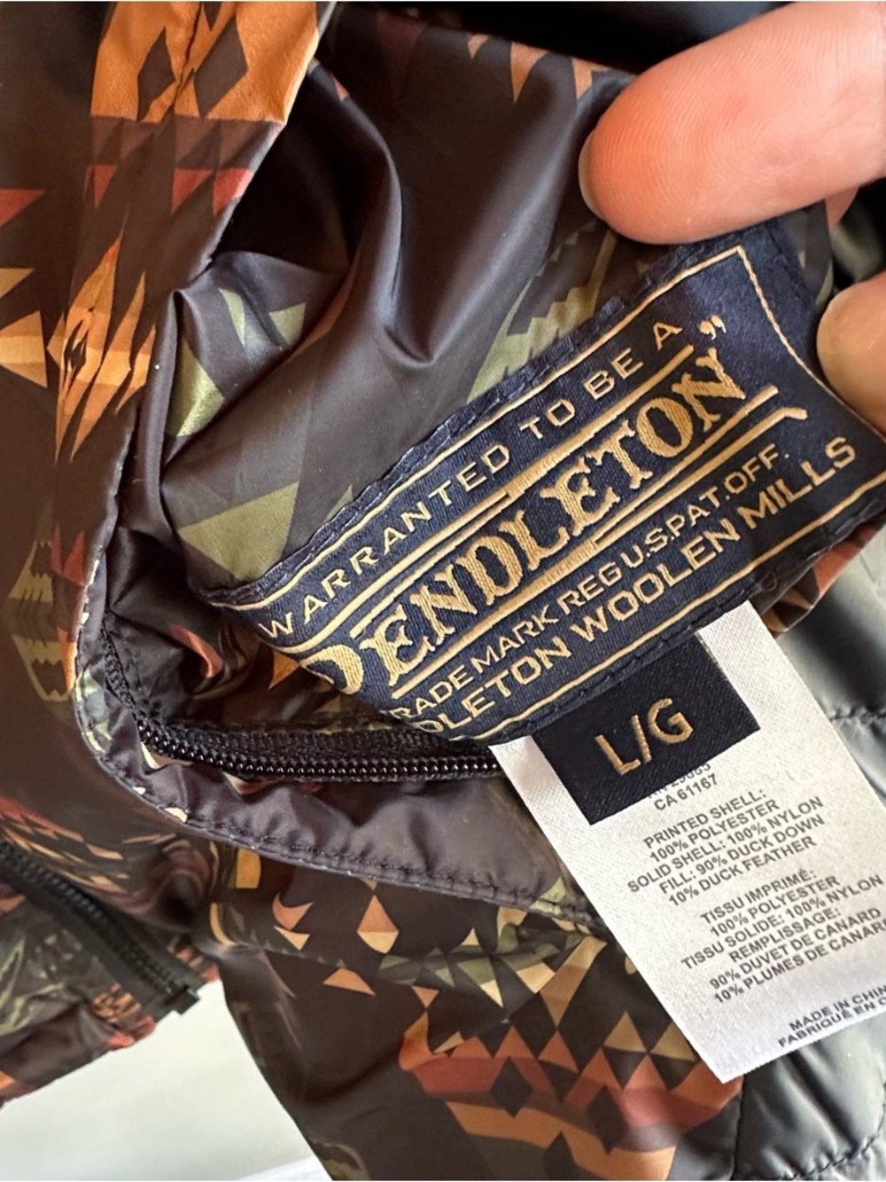 Pendleton Genesee Black Aztec Reversible Down Jacket - Picture 4 of 9